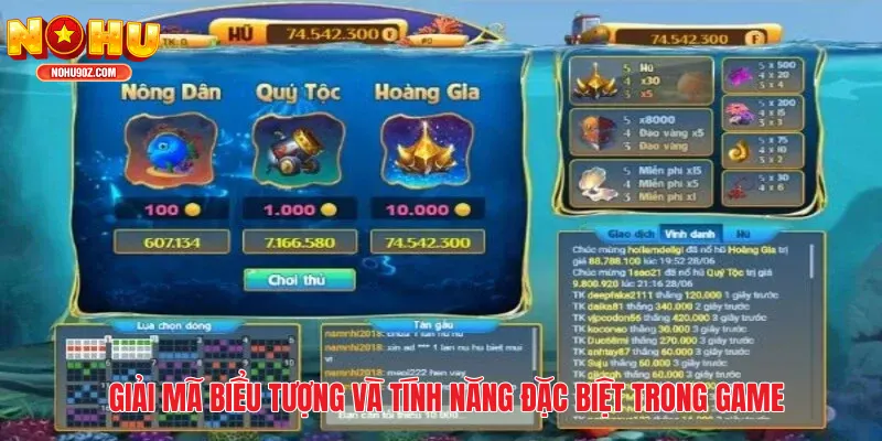 Giải mã biểu tượng và tính năng đặc biệt trong game